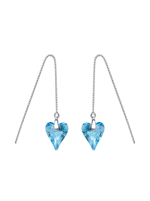 Maja Simple Heart shaped Clear Swarovski Crystal Line Earrings
