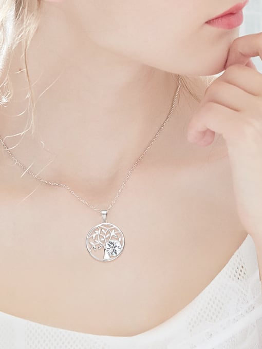 Maja Personalized Little Tree Cubic Zircon 925 Silver Necklace