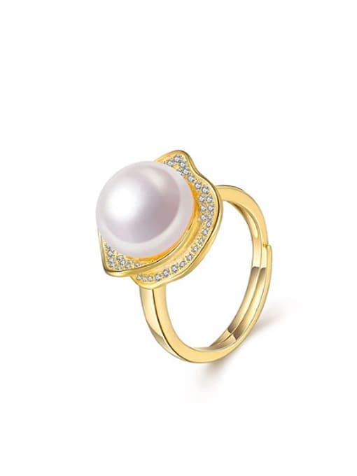 Evita Peroni Freshwater Pearl Micro-pave Zircon Ring