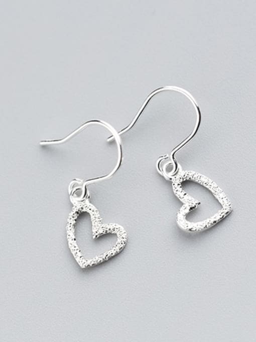 Tina Elegant Heart Shaped Rhinestones S925 Silver Drop Earrings