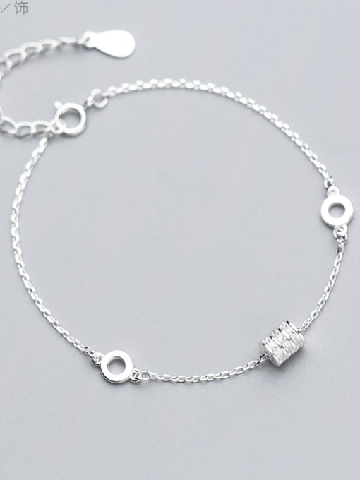 Tina S925 silver bracelet female wind fashion personality elliptical Bracelet temperament pierced circle hand S2449