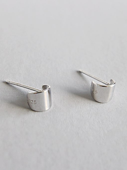 Arya Sterling Silver personality minimalist geometric Mini Curve ear studs