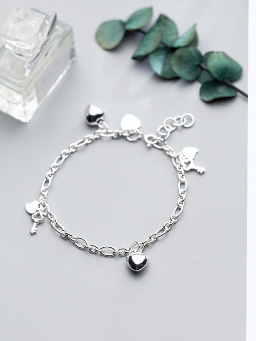 Tina Heart Shaped Key DIY 925 Silver Bracelet