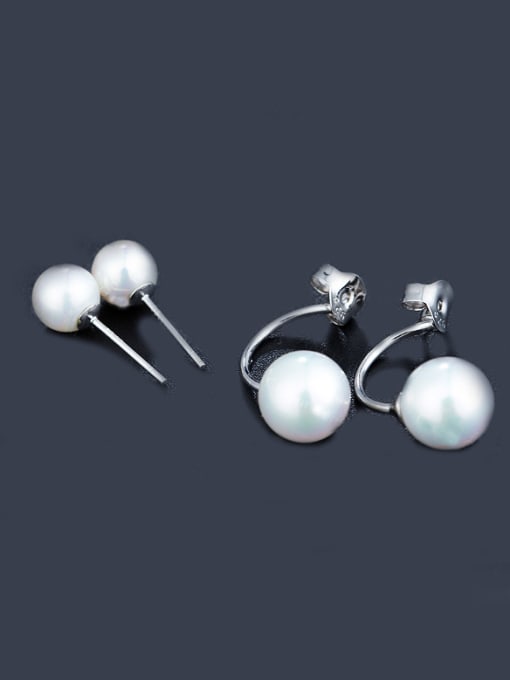 Chris S925 Silver Pearl stud Earring