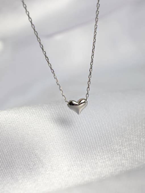 Arya 925 Sterling Silver With Platinum Plated Delicate Heart Locket Necklace