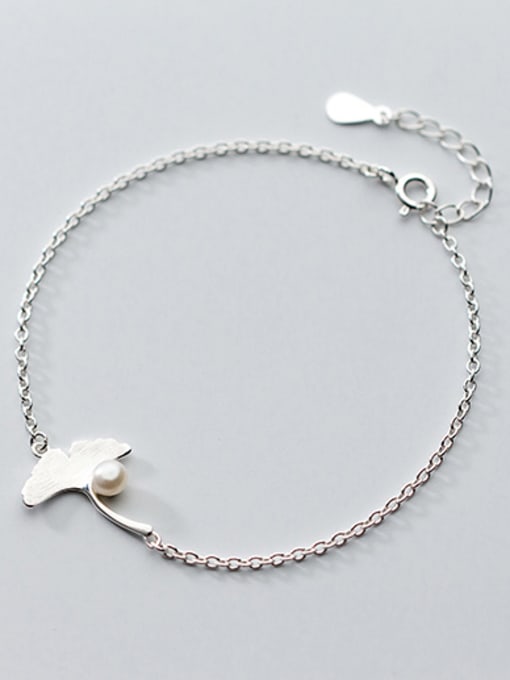 Tina All-match Adjustable Leaf Shaped Pearl S925 Silver Bracelet