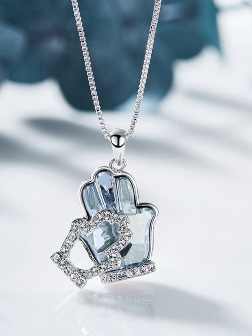 Maja Personalized Tiny Gloves Swarovski Crystal Necklace