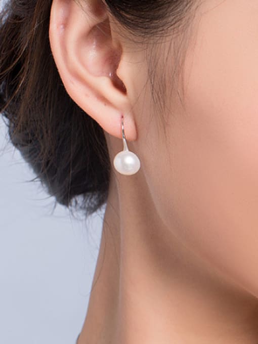 Evita Peroni Round Freshwater Pearl Stud drop earring