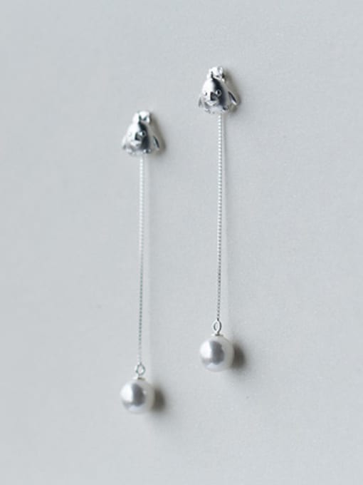 Tina All-match Frosted Chick Shaped Artificial Pearl Drop Earrings