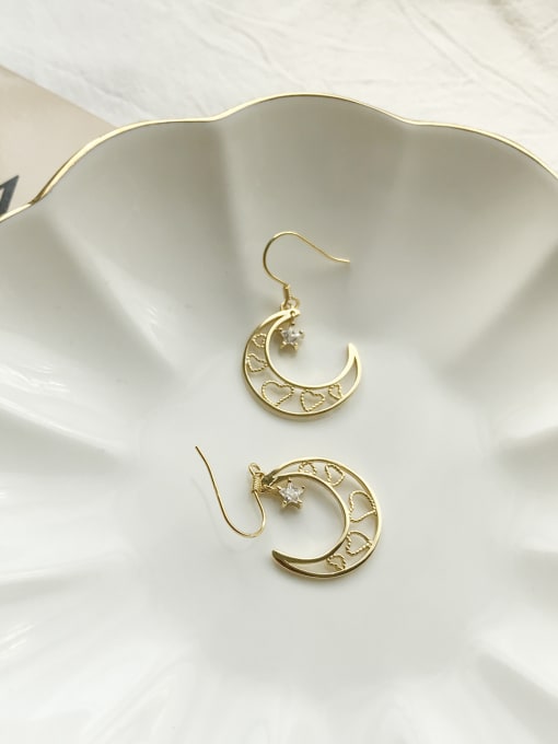 Jolie Silver Sterling Silver minimalist moon star Earrings