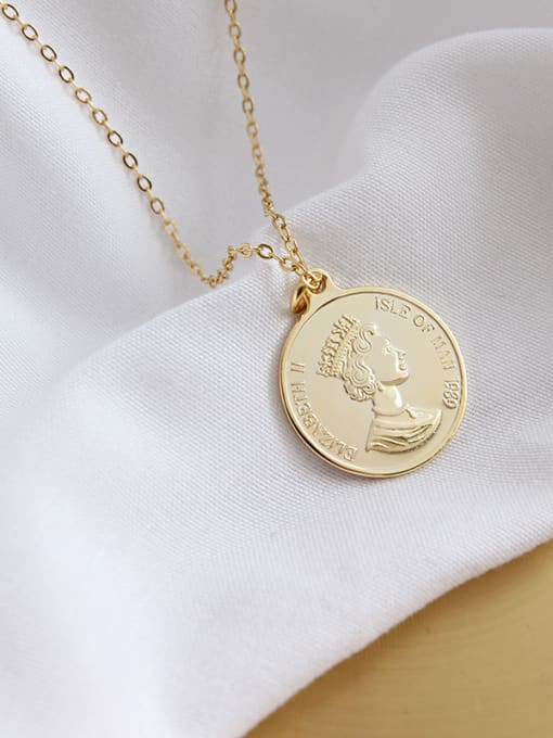 Arya Sterling Silver Elizabeth coin gilded Pendant Necklace