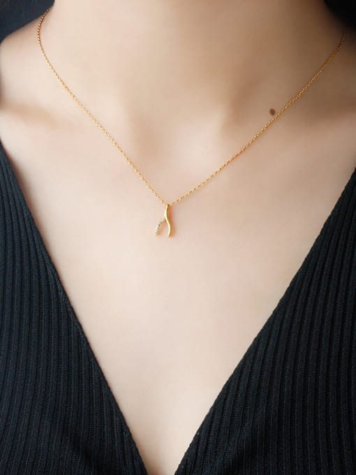 Arya 925 Sterling Silver With 18k Gold Plated Simplistic Necklaces