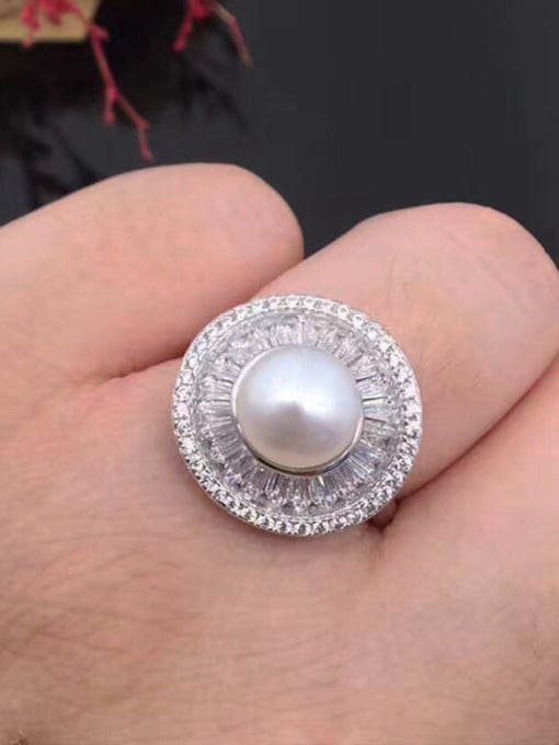 Evita Peroni 2018 Fashion Freshwater Pearl Zircon Ring