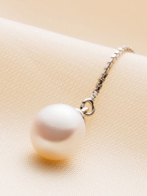 Evita Peroni Round Freshwater Pearl Drop threader earring