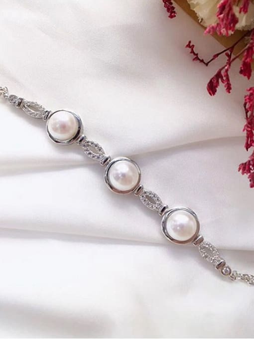 Evita Peroni Fashion Freshwater Pearl Zircon Bracelet