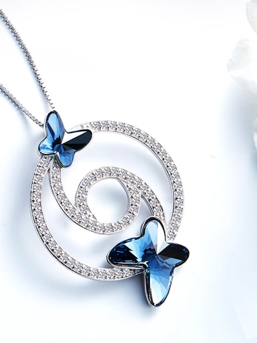 Maja 2018 S925 Silver Butterfly-shaped Necklace