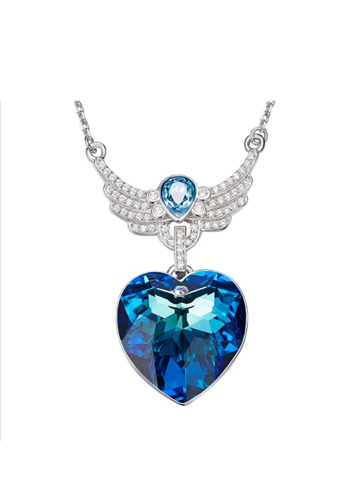 Maja Blue Heart Shaped with Wings Necklace