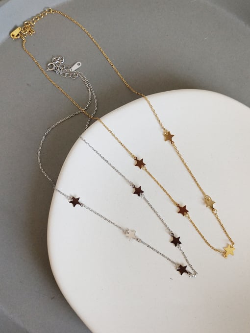 Jolie Silver 925 Sterling Silver With 18k Gold Plated Trendy Star Necklaces