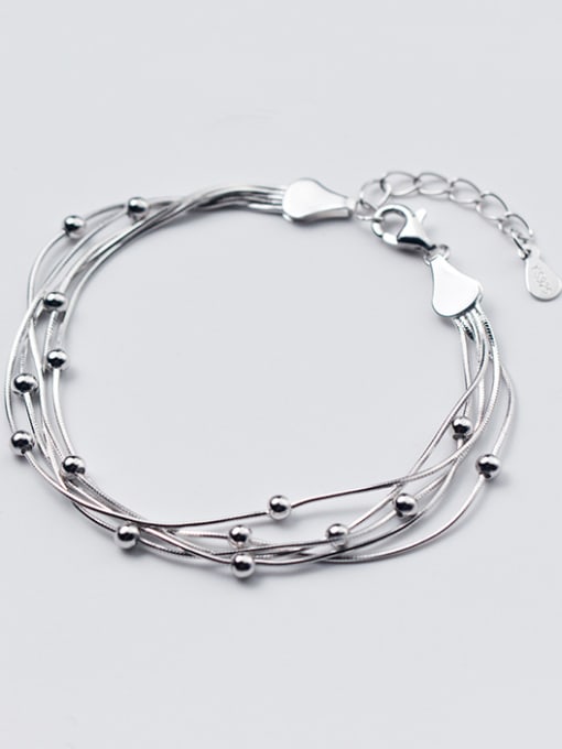 Tina All-match Multi-layer Design Tiny Beads S925 Silver Bracelet