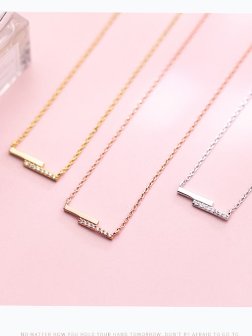 Tina S925 Silver Necklace Pendant female fashion fashionable diamond irregular Necklace sweet temperament clavicle chain female D4307