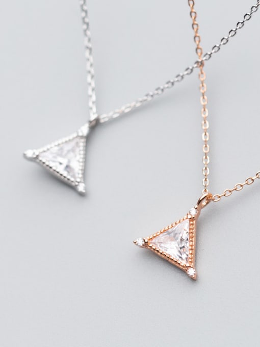 Tina S925 Silver Necklace Pendant wind fashion Diamond Diamond Pendant temperament geometric collar chain D4323