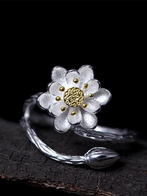 Christian Lotus Flower-shape Opening Ring