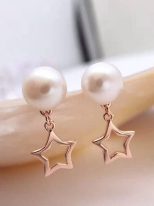 Evita Peroni Freshwater Pearl Hollow Star stud Earring