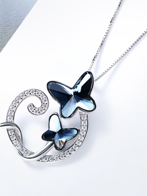 Maja 2018 2018 S925 Silver Butterfly Shaped Necklace