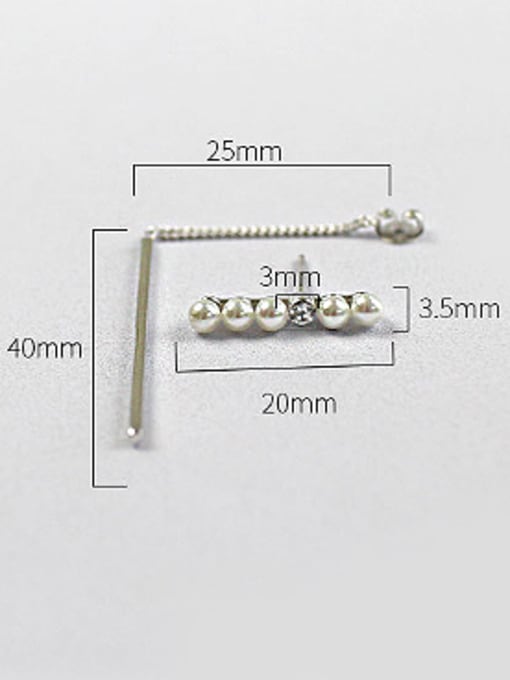 Arya Fashion White Little Artificial Pearls Silver Stud Earrings