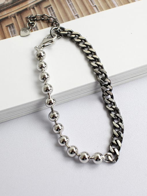 Arya Personalized Little Beads Chain Silver Bracelet