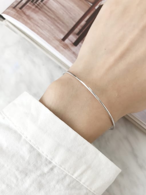 Jolie Silver Sterling Silver simple geometric Bracelet