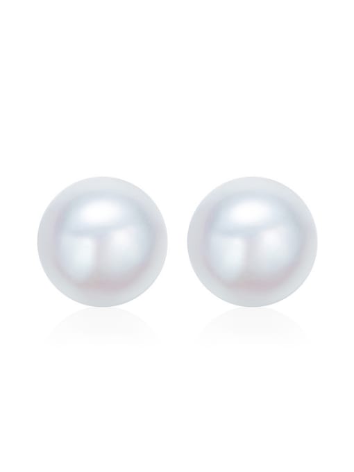 Maja Simple Little Artificial Pearl 925 Silver Stud Earrings