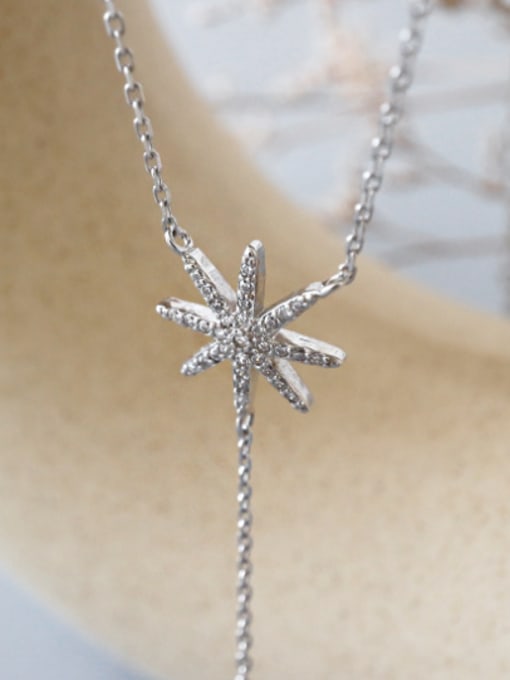 Arya Pure silver inlaid zircon sun flower clavicle Necklace