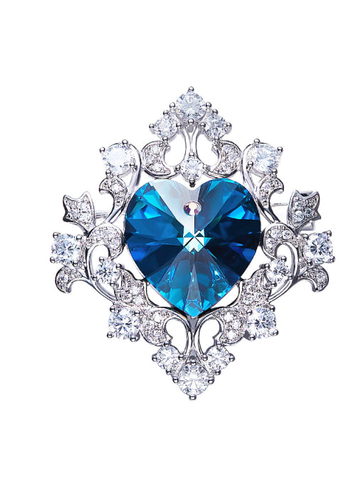 Maja Blue Heart-shaped Brooch