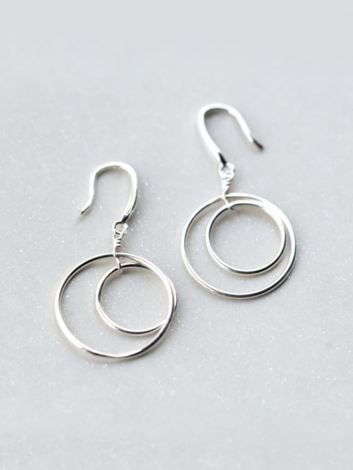 Tina Personality Hollow Round Shaped S925 Silver Drop Earrings