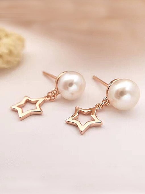 Evita Peroni Freshwater Pearl Hollow Star stud Earring