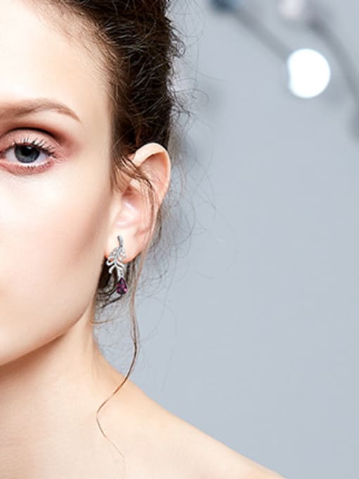 Maja Fashion Swarovski Crystals 925 Silver Stud Earrings