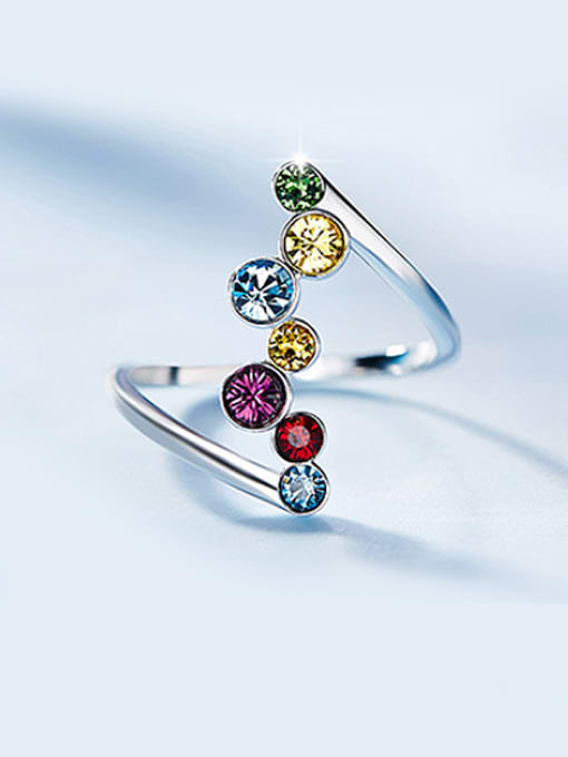 Maja Swarovski Crystals Colorful Statement Ring