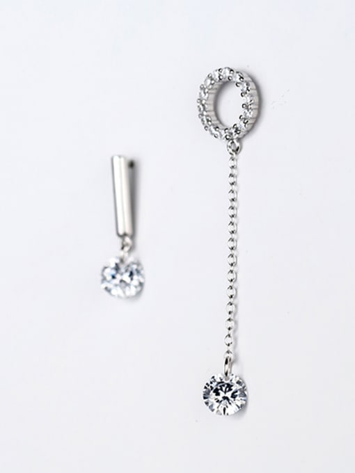 Tina Personality Geometric Shaped Asymmetric S925 Silver Drop Earrings