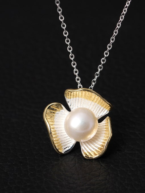 Christian Flower Freshwater Pearl Necklace