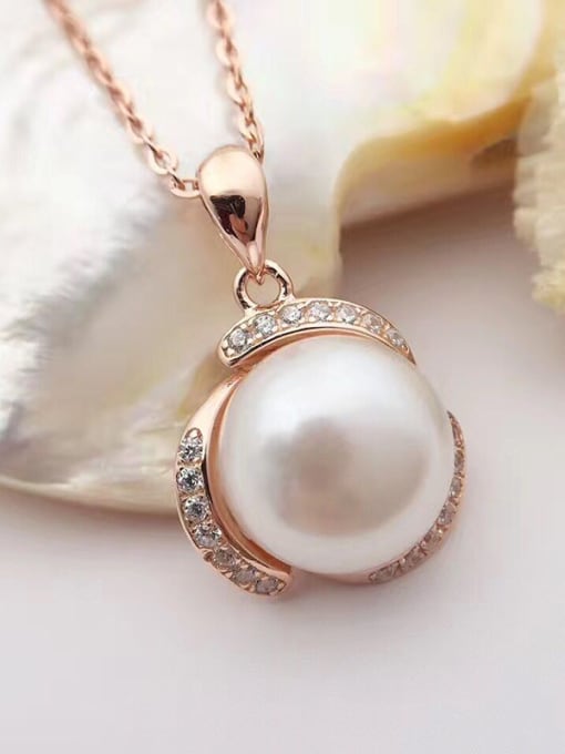 Evita Peroni Rose Gold Plated Freshwater Pearl Necklace