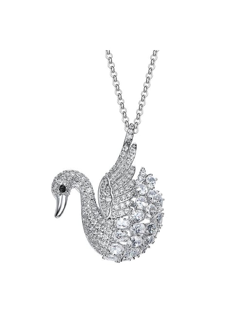 Maja Elegant Cubic Zircon Swan Sweater Chain