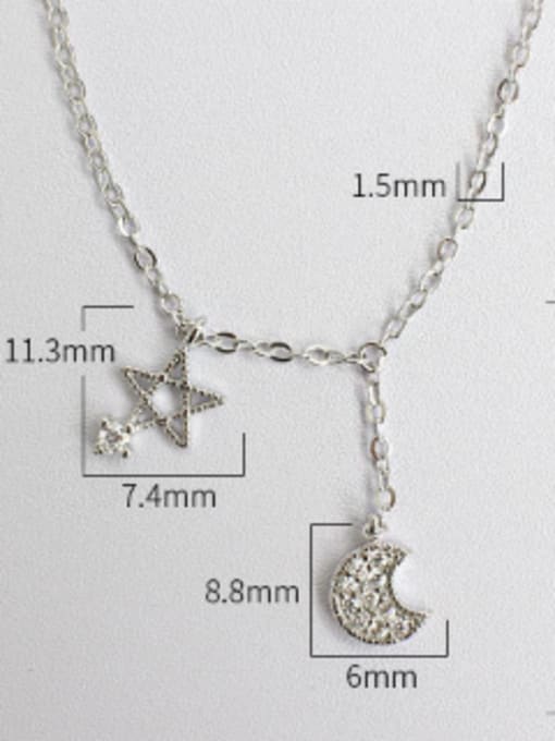 Arya Simple Star Moon Tiny Zircon Silver Anklet