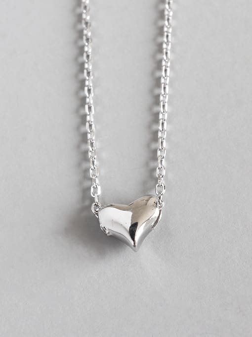 Arya 925 Sterling Silver With Platinum Plated Delicate Heart Locket Necklace