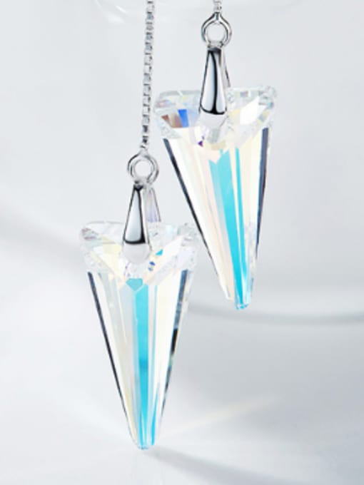 Maja Simple Triangle Swarovski Crystal Women Line Earrings