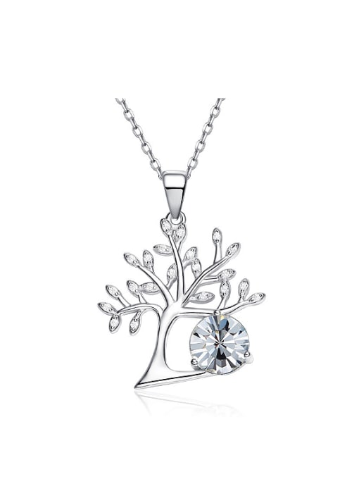 Maja Personalized Cubic Swarovski Crystal Tree 925 Silver Necklace