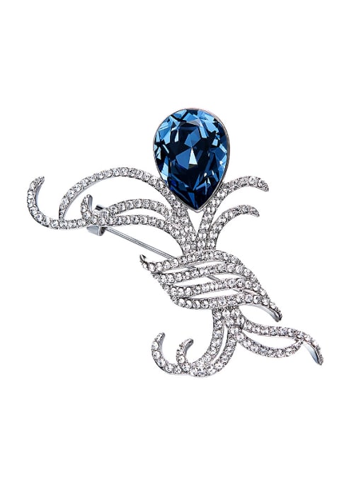 Maja Blue Swarovski Crystal Brooch