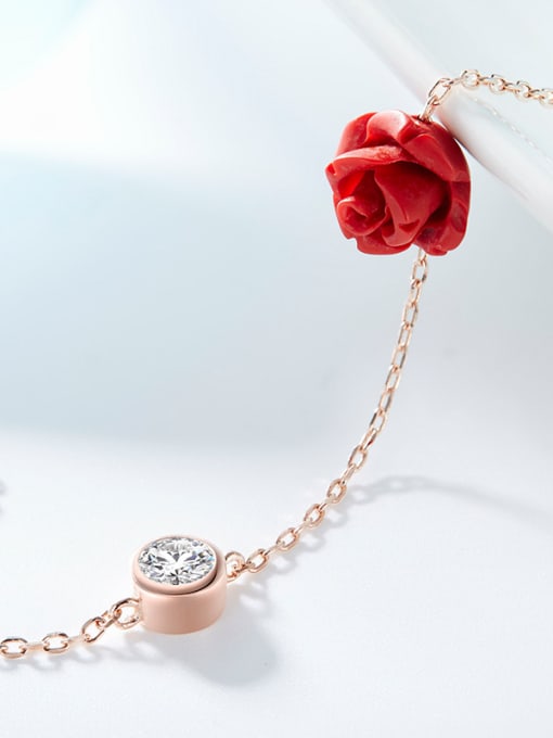 Maja S925 Silver Rose Gold Anklet