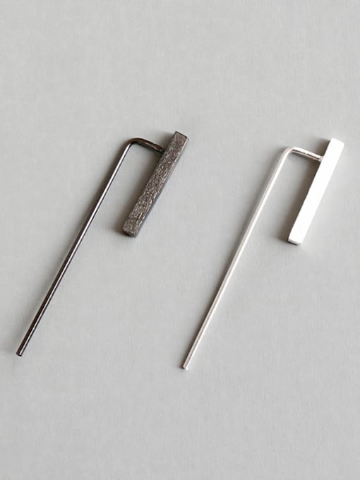 Arya Sterling silver  minimal brush  geometry earrings