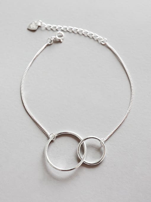 Arya Pure silver cold wind double ring circle hand chain